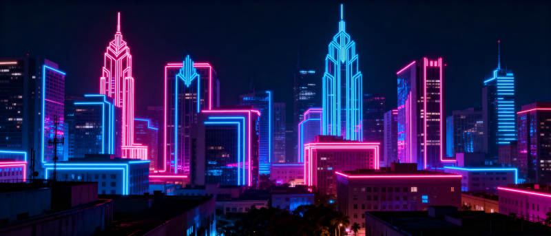 霓虹都市夜景图片