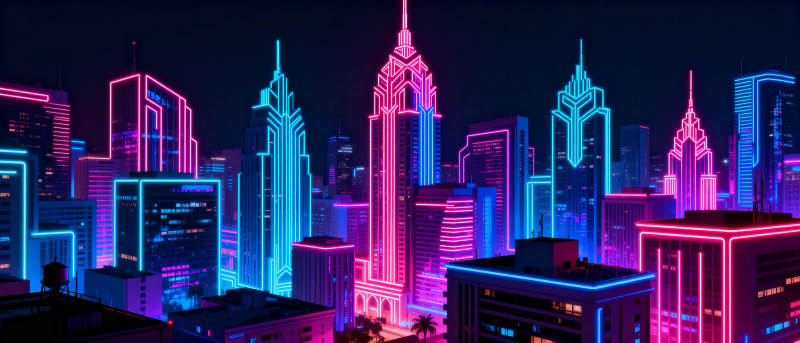 霓虹都市夜景图片