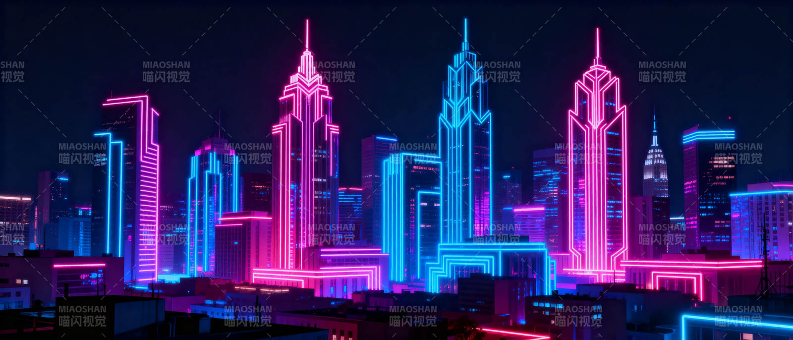 霓虹都市夜景图片