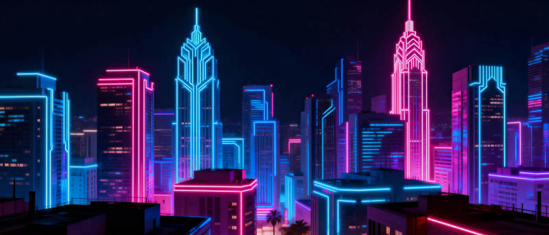 霓虹都市夜景图片