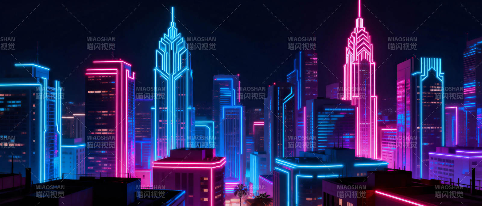 霓虹都市夜景图片