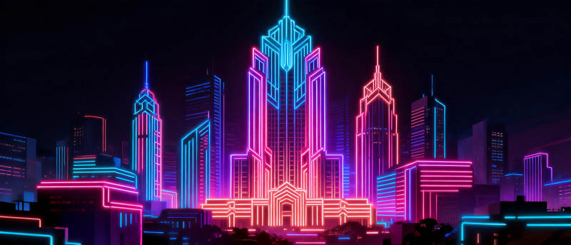 霓虹都市夜景图片