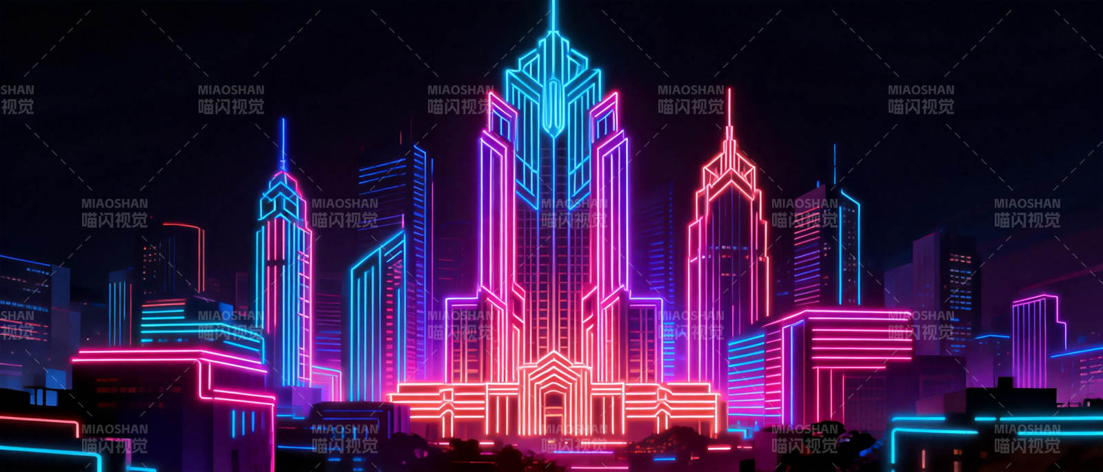 霓虹都市夜景图片