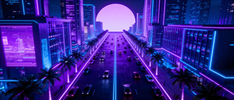 霓虹都市夜景图片