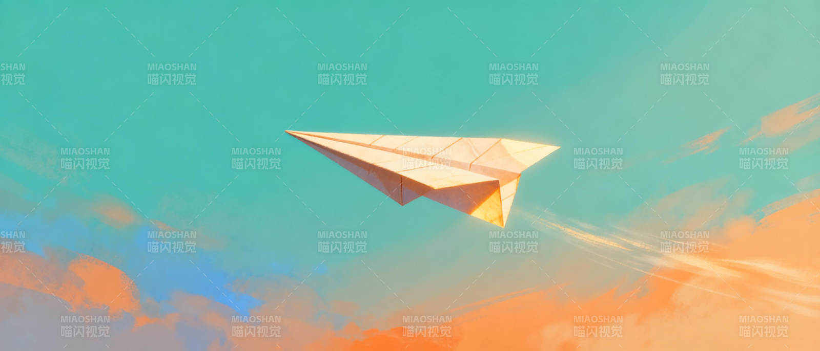 纸飞机飞向天空图片