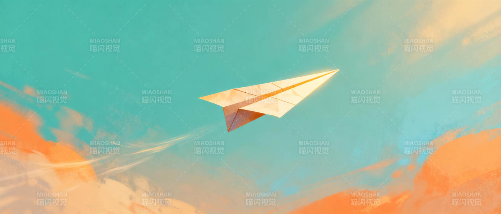 纸飞机飞向天空图片