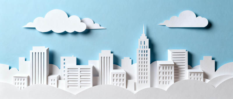纸艺城市剪影图片