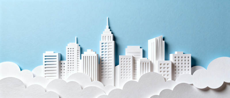 纸艺城市剪影图片