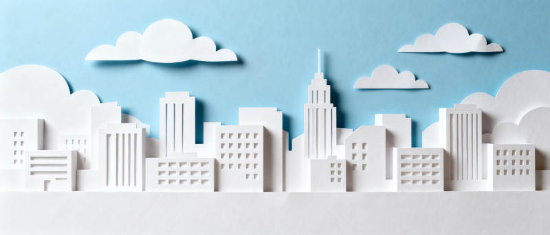 纸艺城市剪影图片