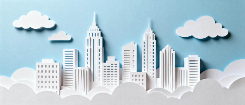 纸艺城市天际线图片