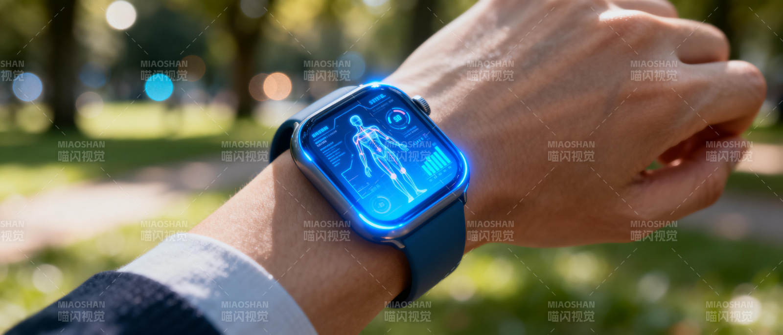 智能手表显示健康数据图片