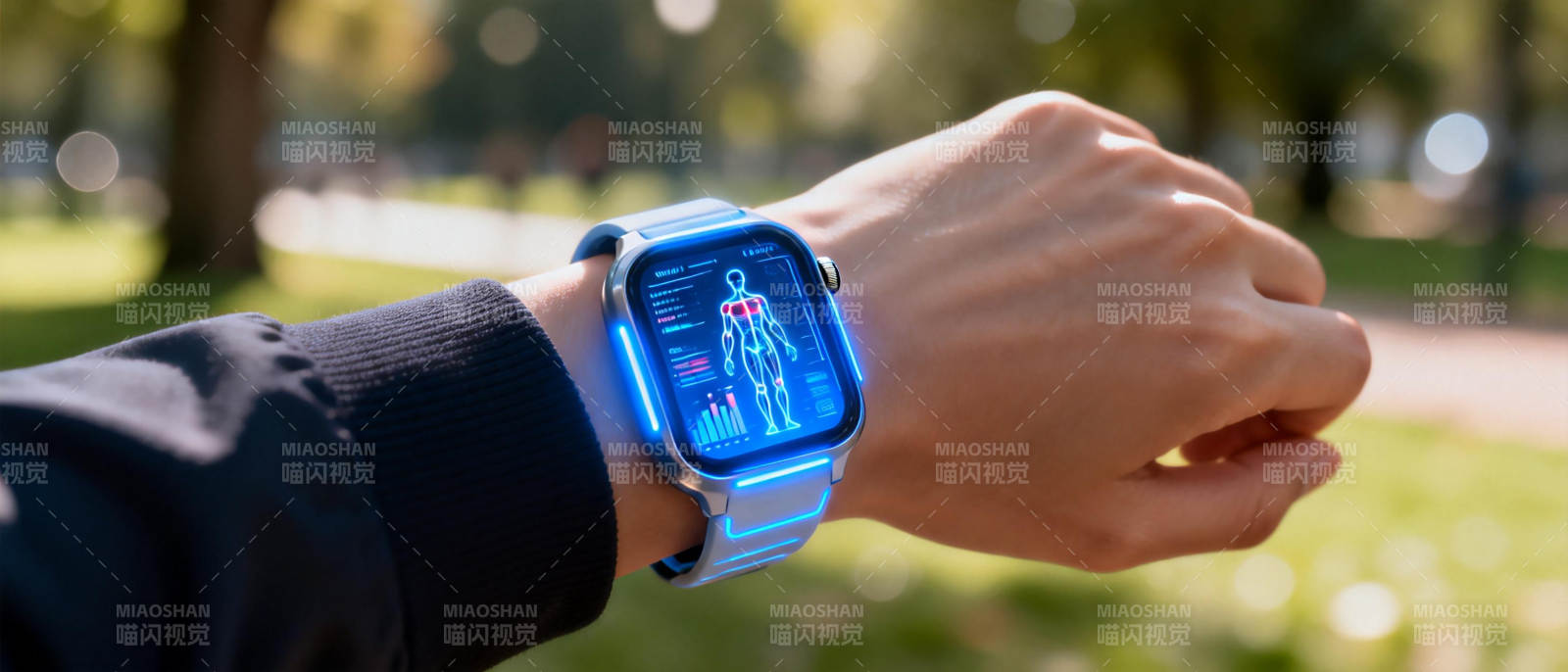 智能手表显示健康数据图片