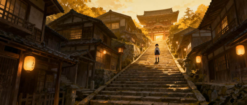 黄昏古街行图片