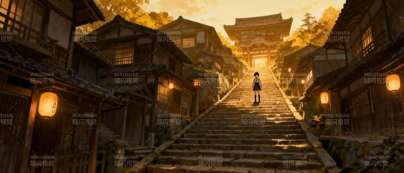 黄昏古街行图片