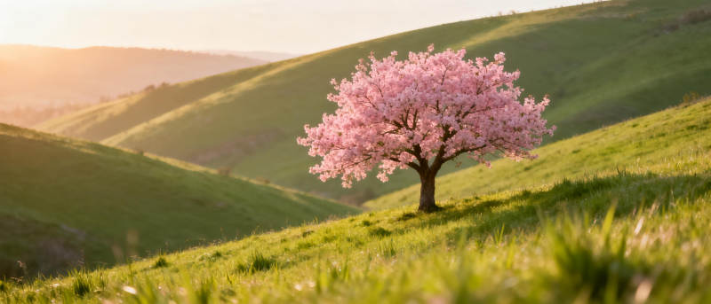 樱花树下春意浓图片