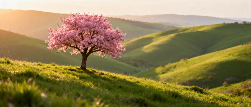 樱花树下的春日图片