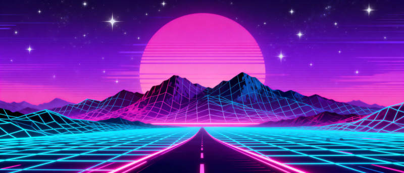 霓虹公路夜景图片