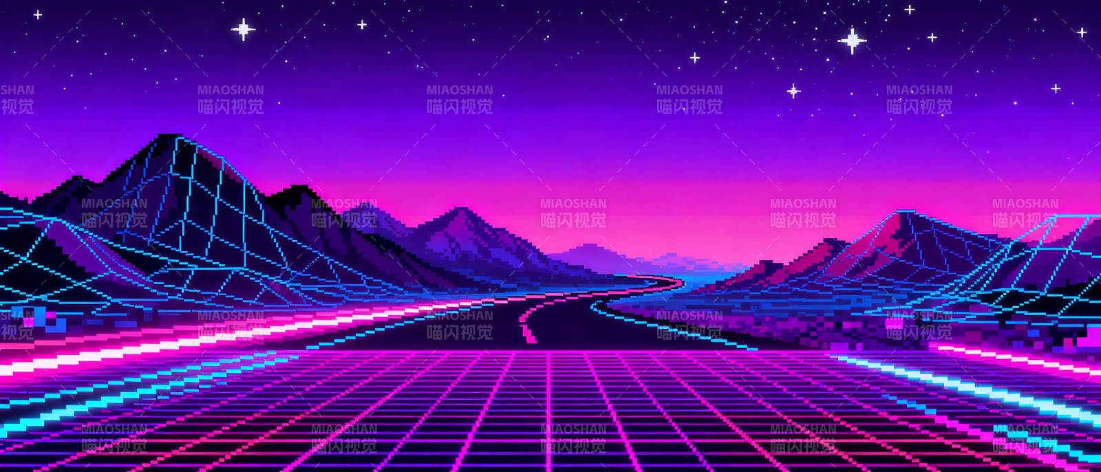 霓虹山河夜景图片