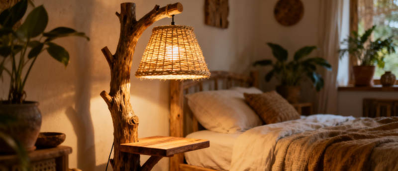 温馨木屋卧室一角图片