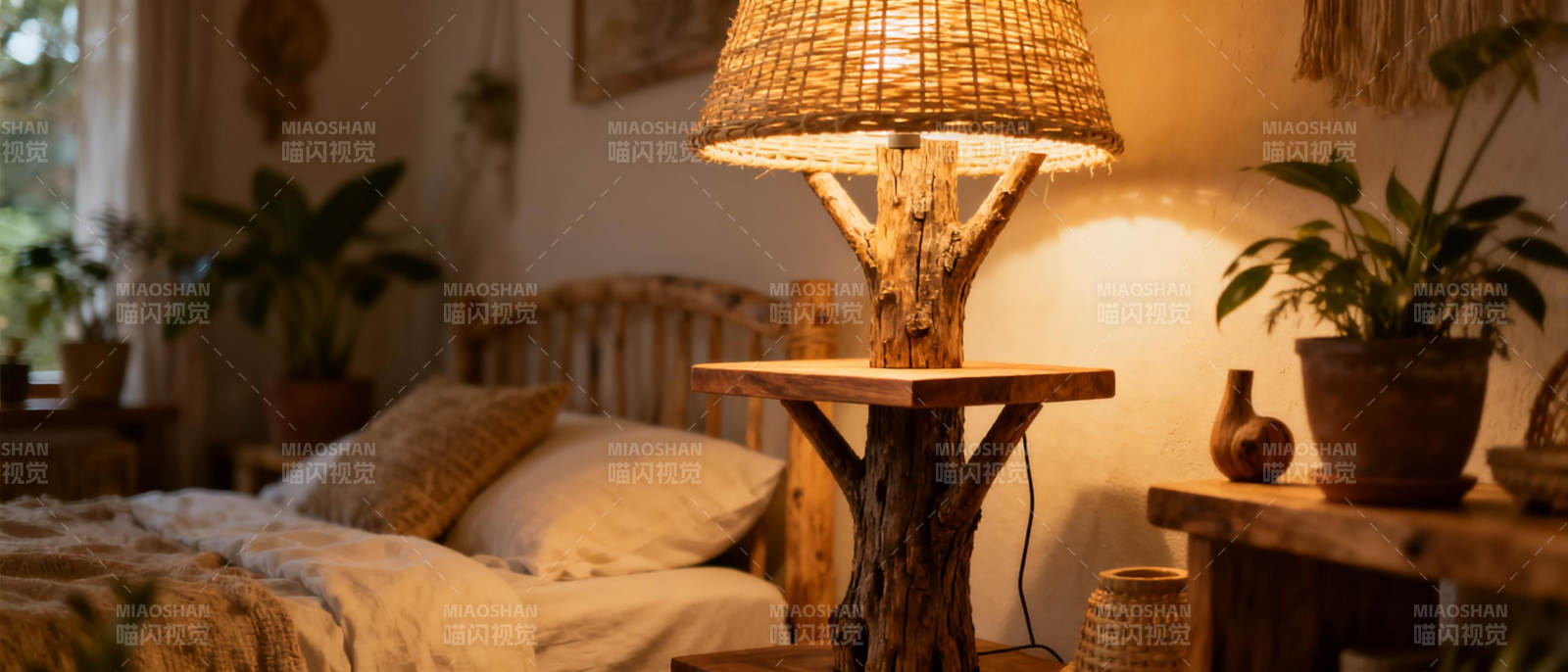 温馨自然卧室一角图片