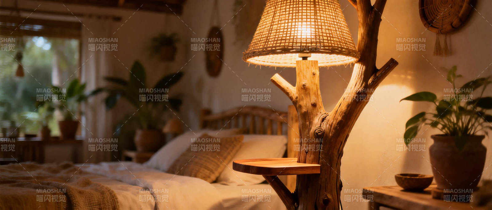 温馨自然卧室一角图片