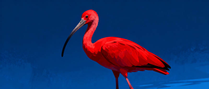 红鹮静立水边图片