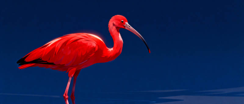 红鹮静立水边图片