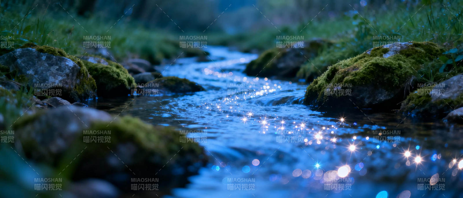 溪流夜光图片