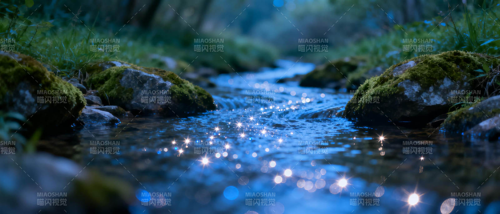 溪流夜光图片