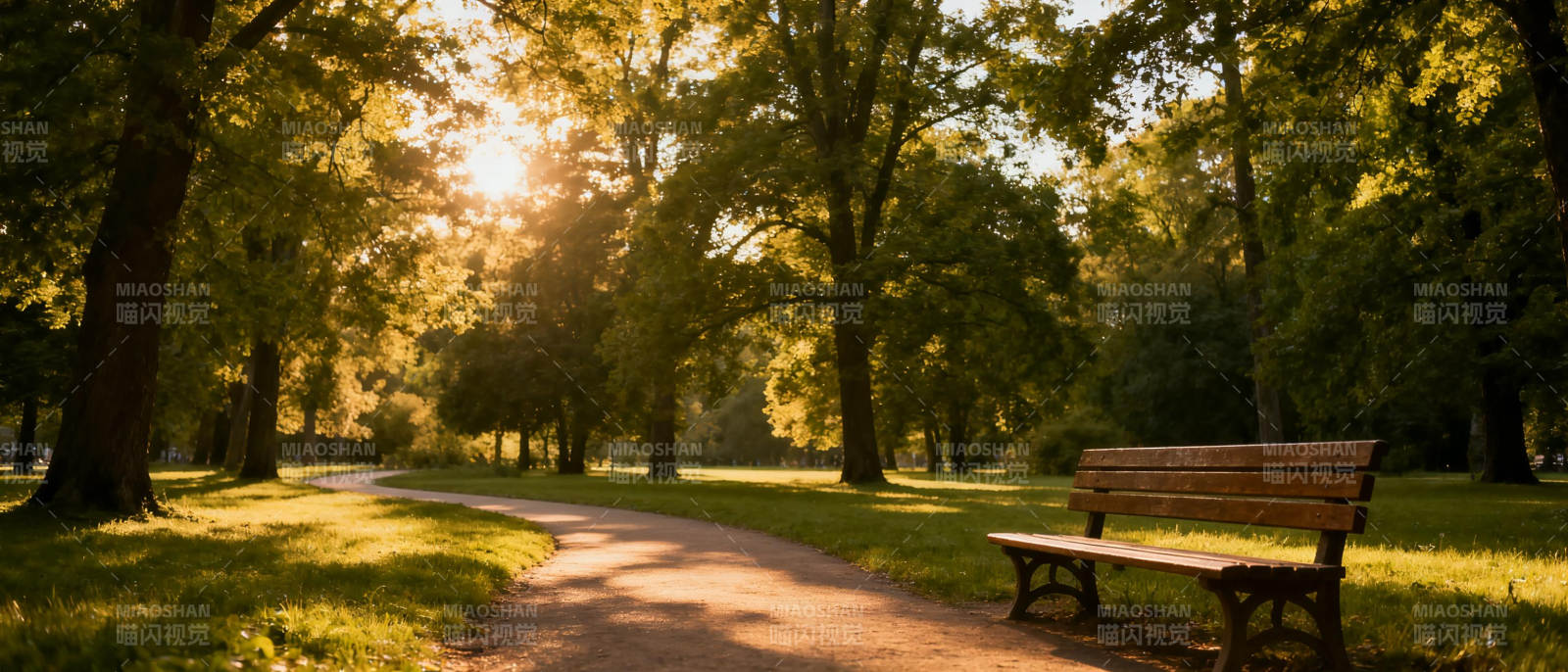 秋日公园静谧小径图片