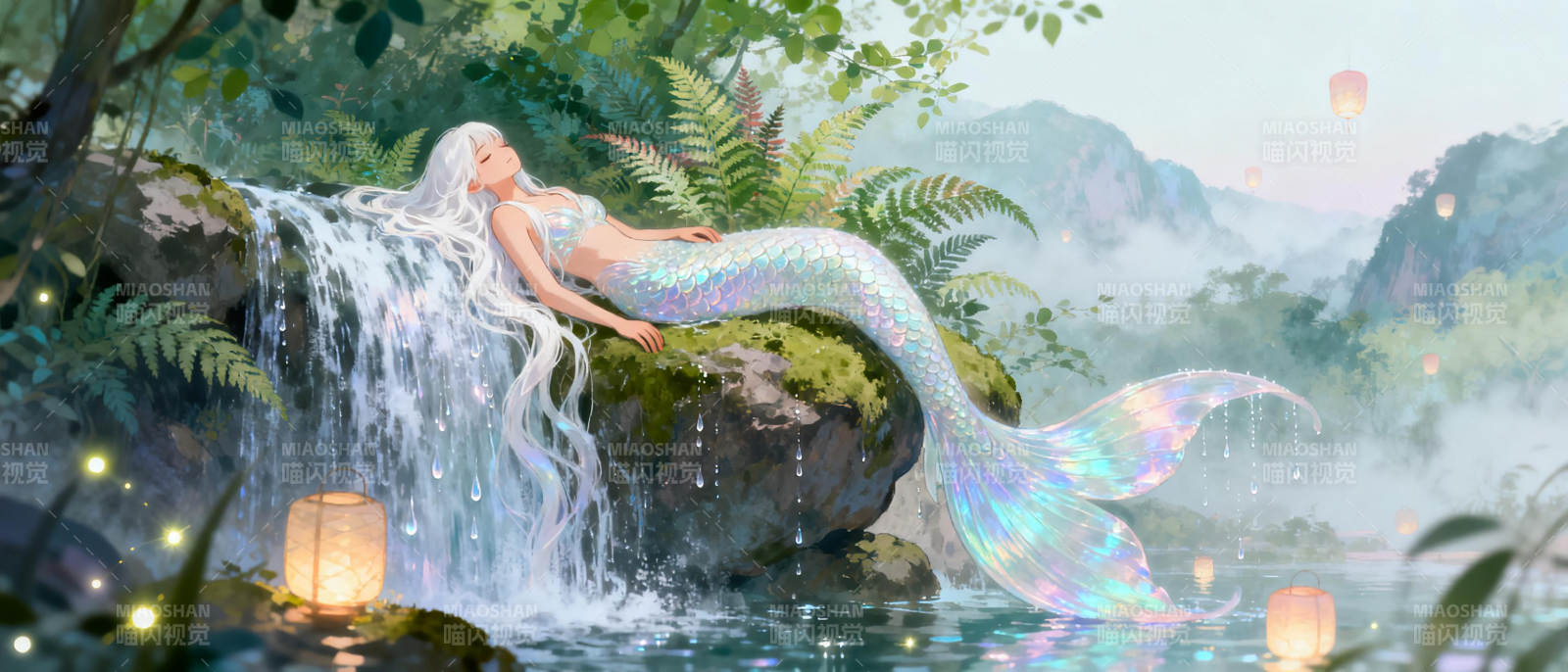 水边美人鱼图片