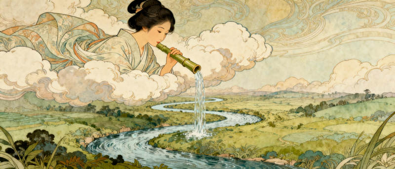 云中仙子引水图图片