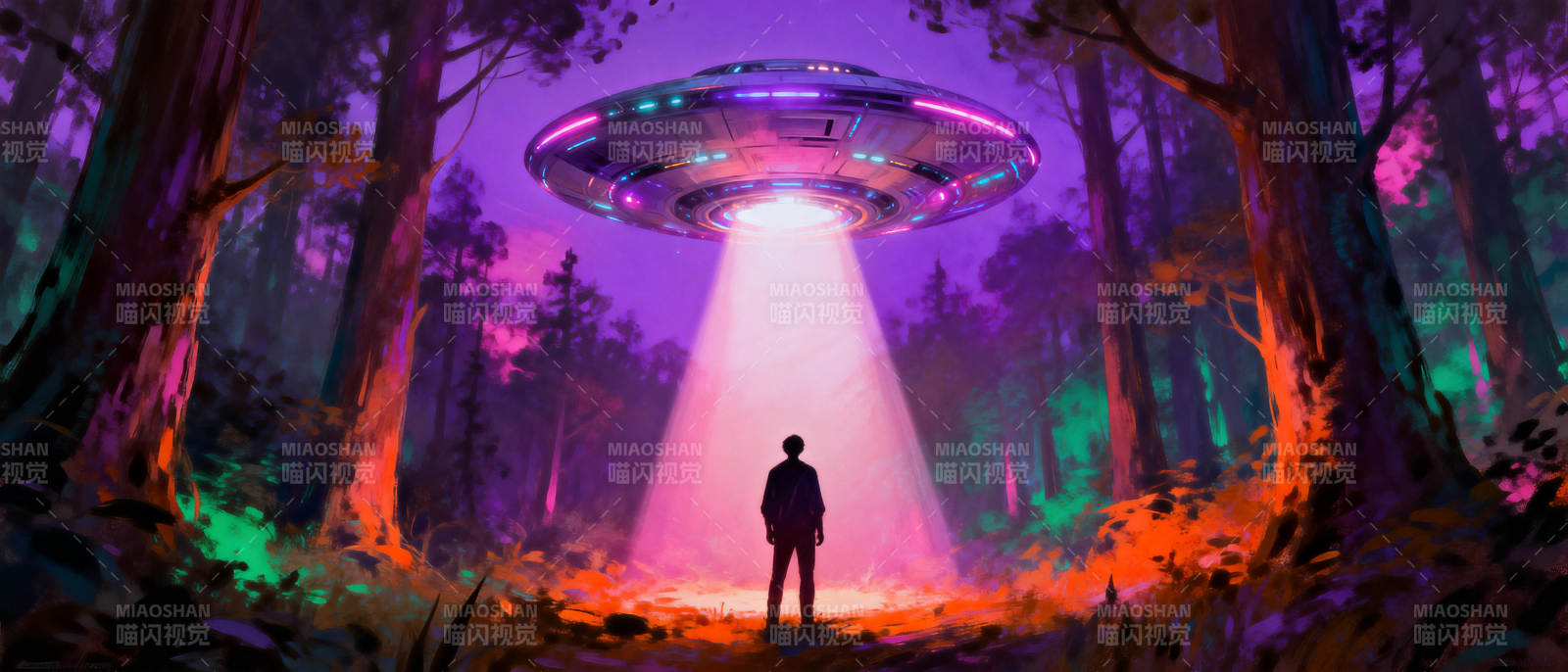 森林中的UFO奇遇图片