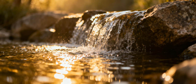 溪水潺潺流石间图片