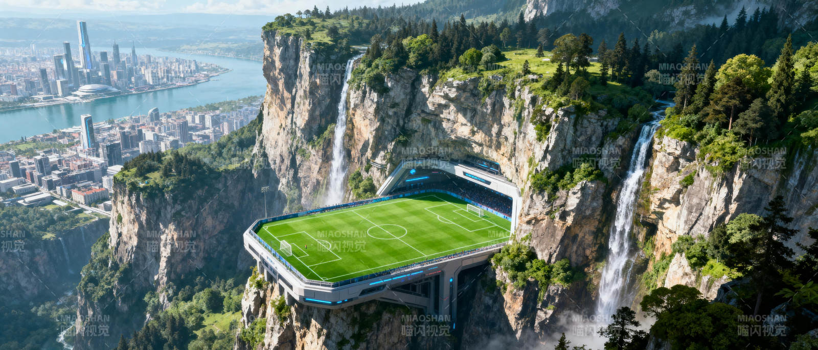 悬崖上的足球场图片
