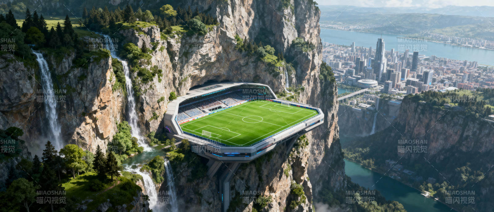 悬崖上的足球场图片