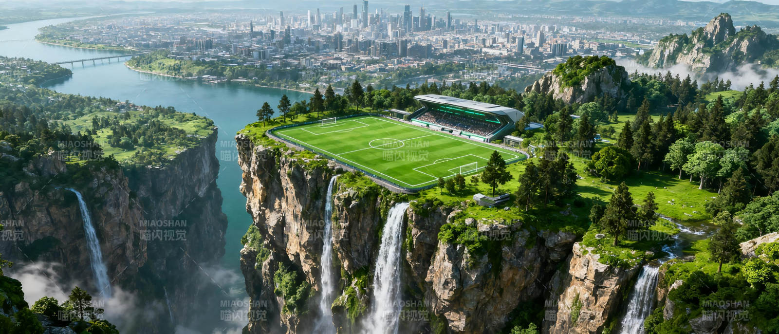 悬崖上的足球场图片