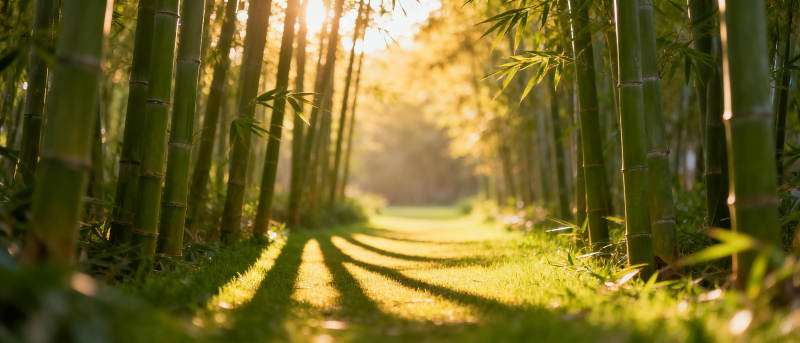 竹林小径光影交错图片