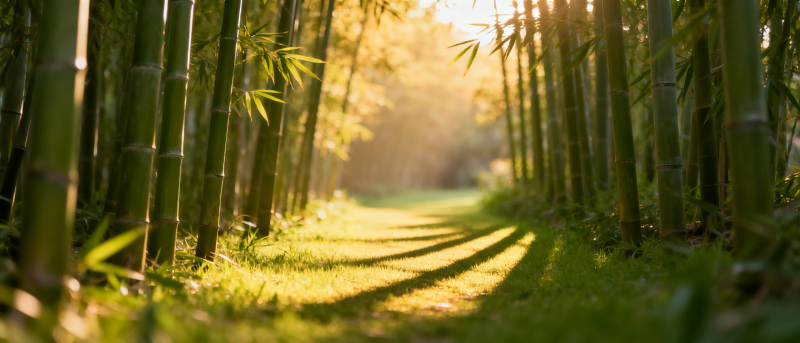 竹林小径光影图片