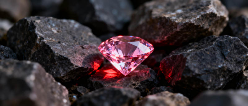 粉钻闪耀于石间图片