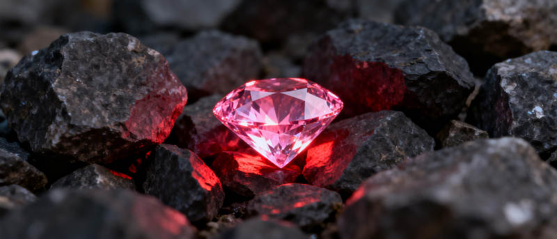红钻闪耀于黑岩间图片
