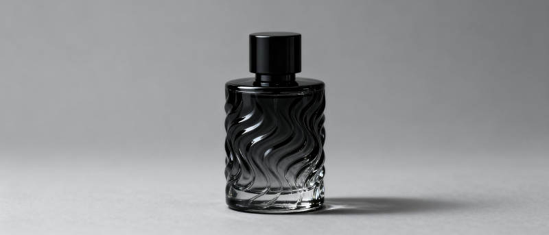 黑色波纹香水瓶图片