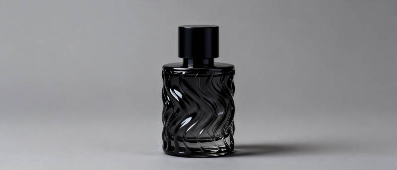 黑色波纹香水瓶图片
