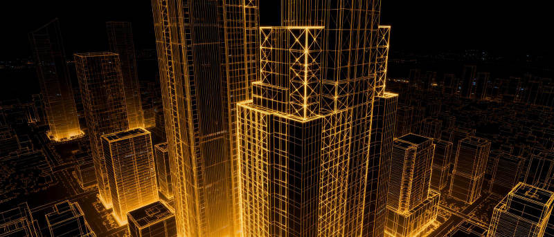 金色城市夜景图片