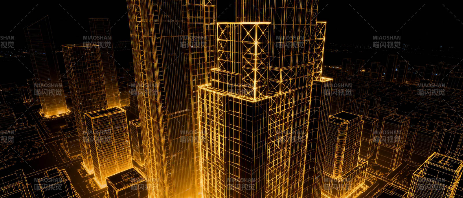 金色城市夜景图片