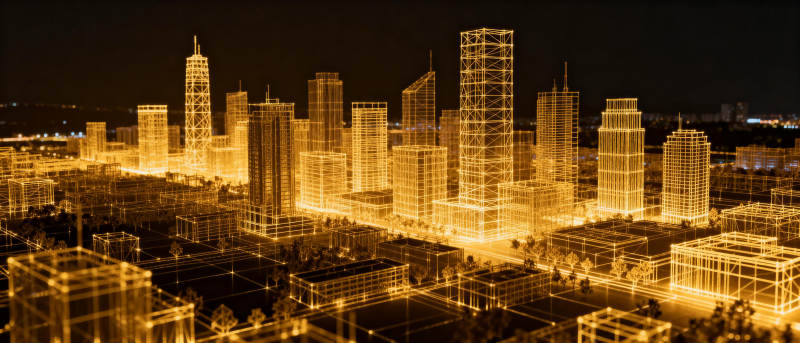 城市夜景光绘图图片