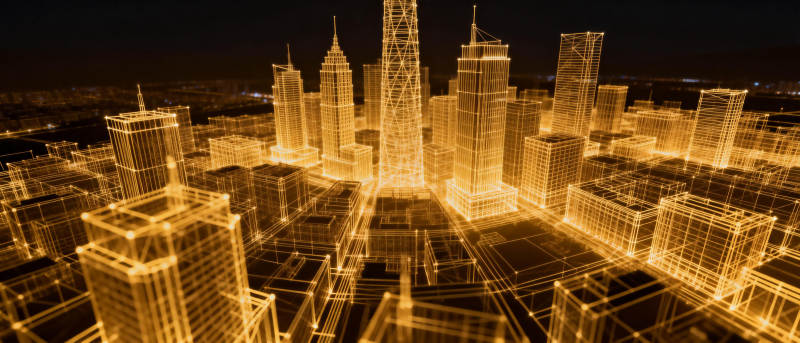 金色城市夜景图片