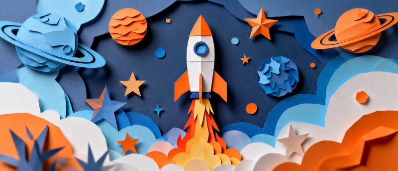 火箭飞向星空图片