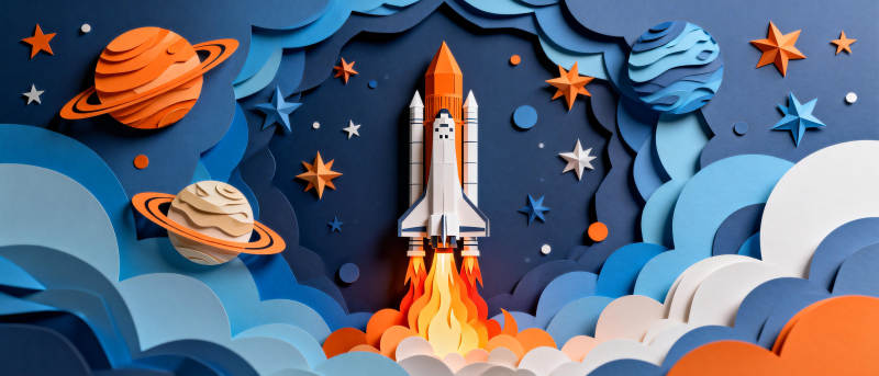 火箭升空探星辰图片