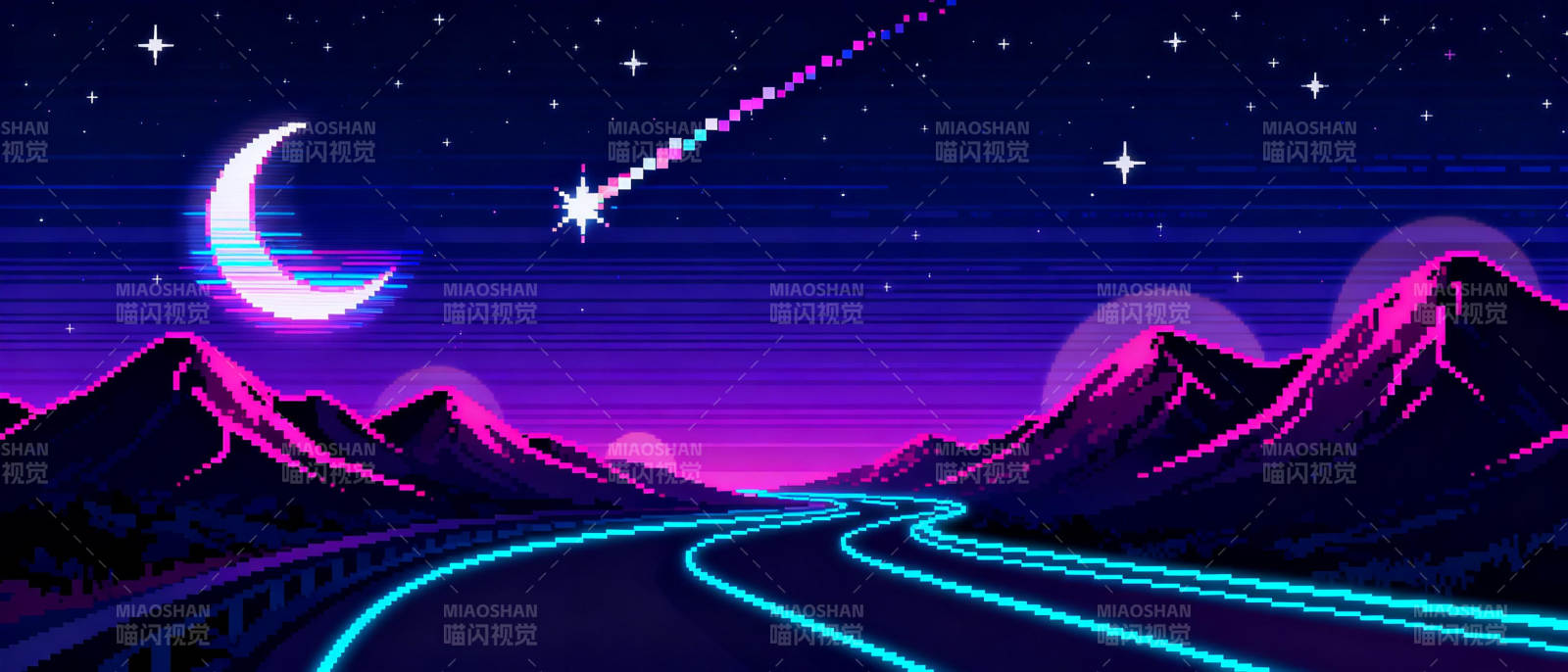 霓虹夜路星辰梦图片